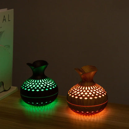 Aroma Diffuser Dark Wood Grain 300ml | USB Ultrasonic Essential Oil Humidifier Dark Wood Grain