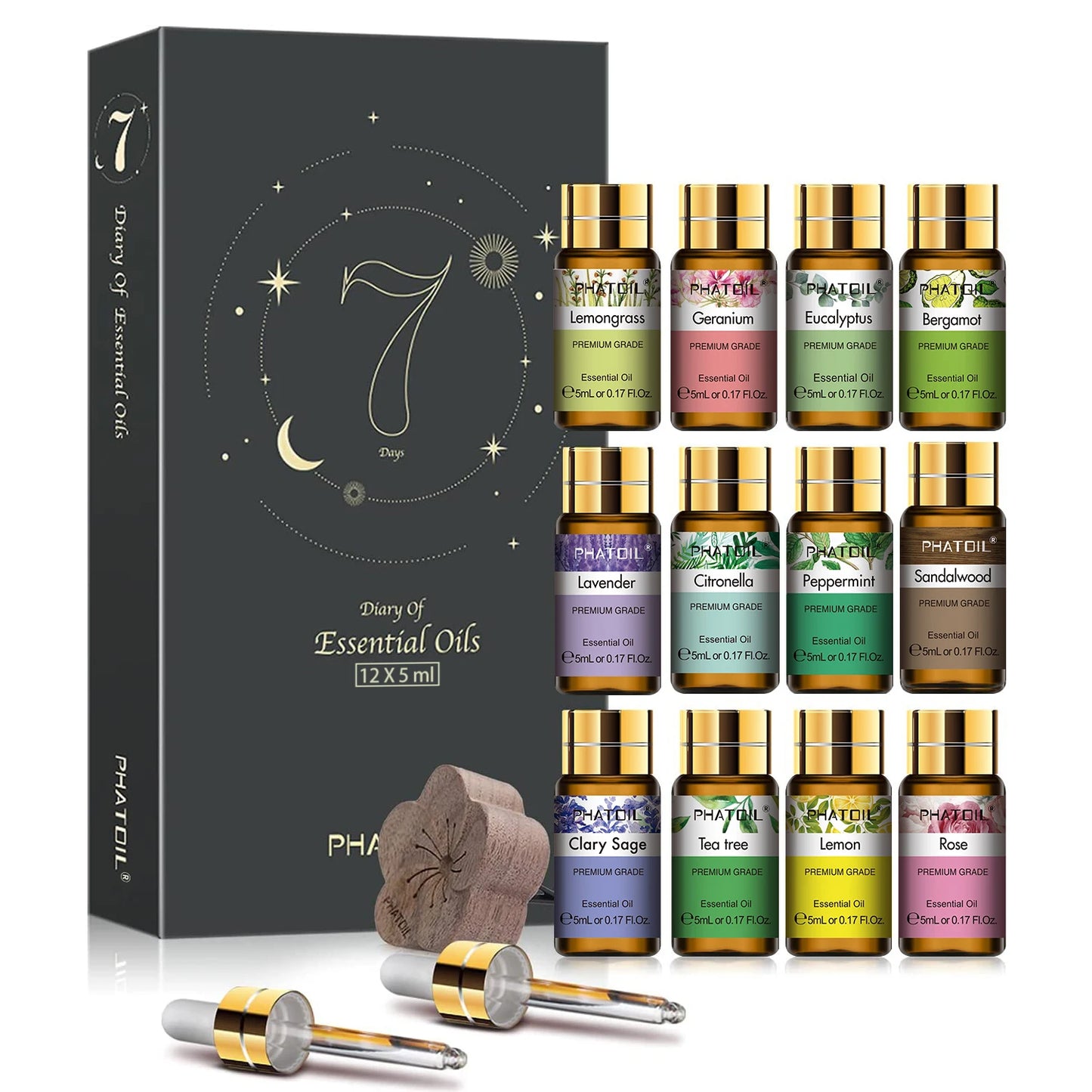 Aromatherapy Essential Oil Gift Box 12 Bottles | Phatoil