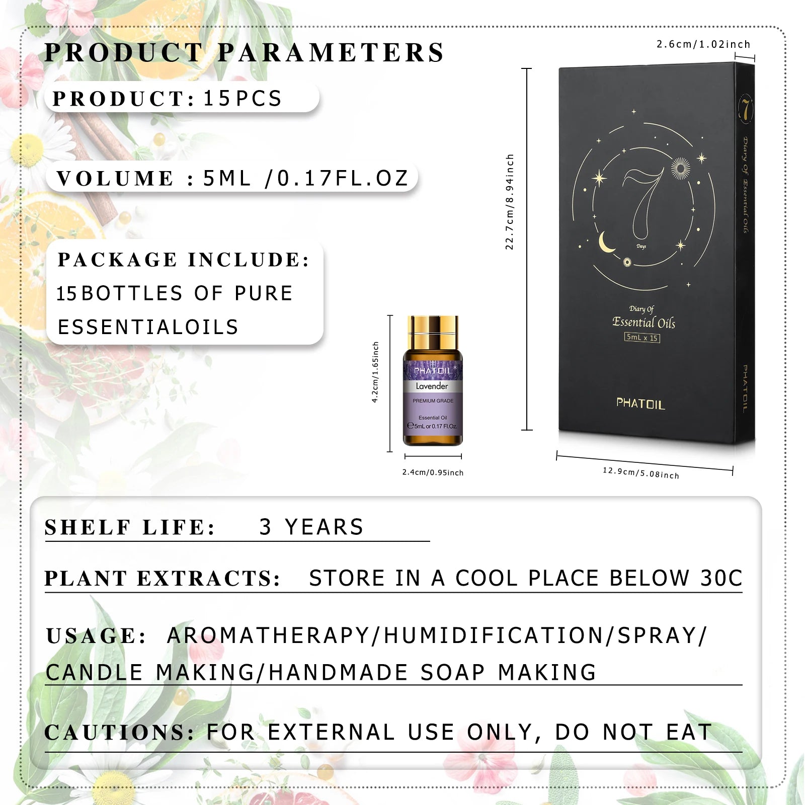 Aromatherapy Essential Oil Gift Box 15 Bottles | Phatoil