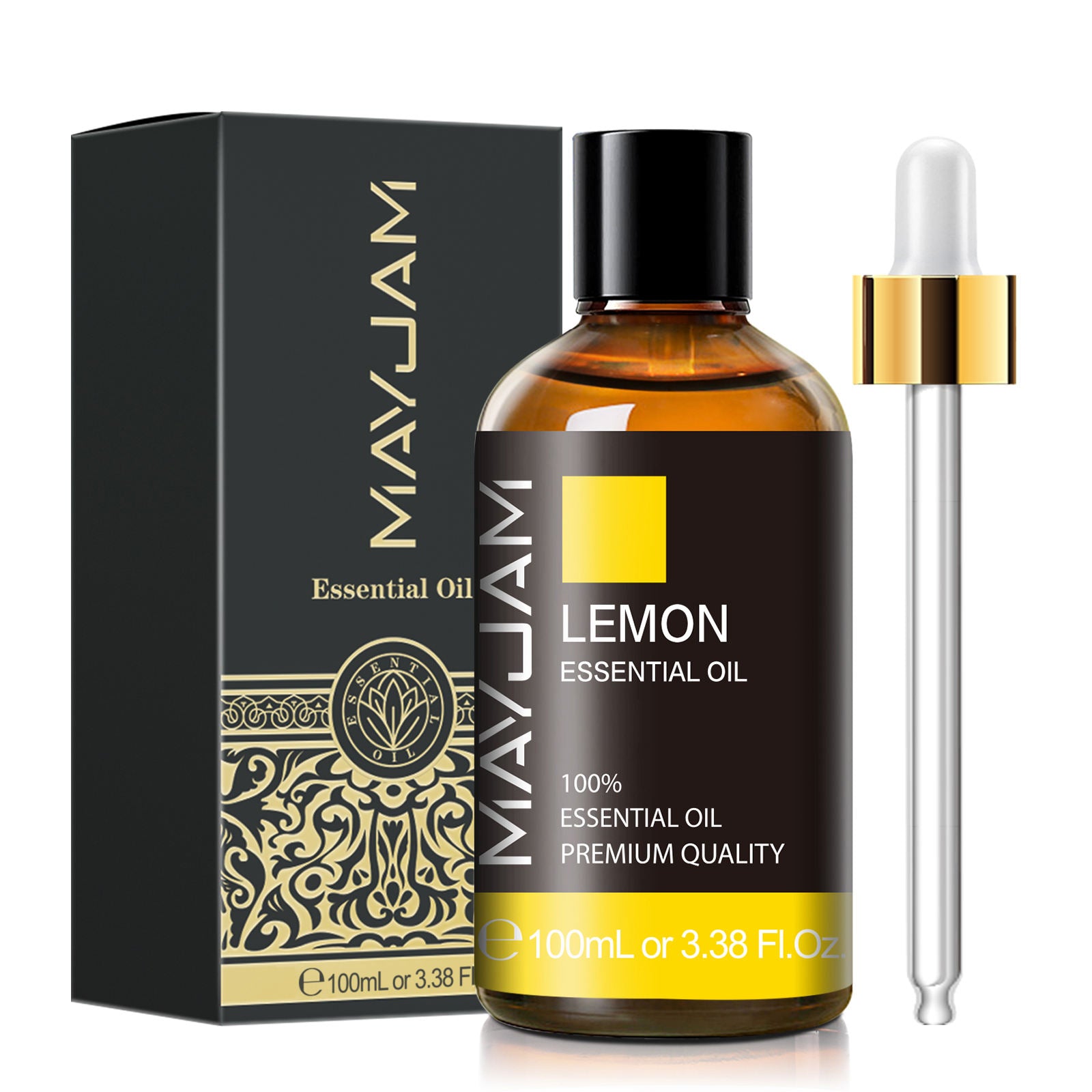 Lemon Essential Oil 100ml | Natural Aromatherapy | Mayjam Basil - 100ml