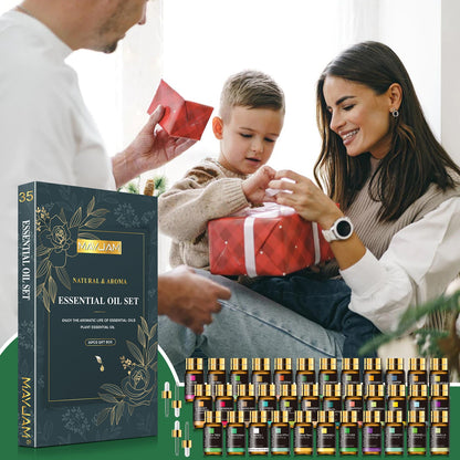 Natural & Aroma Essential Oil Gift Box 35 Bottles | Relaxation Collection | Mayjam