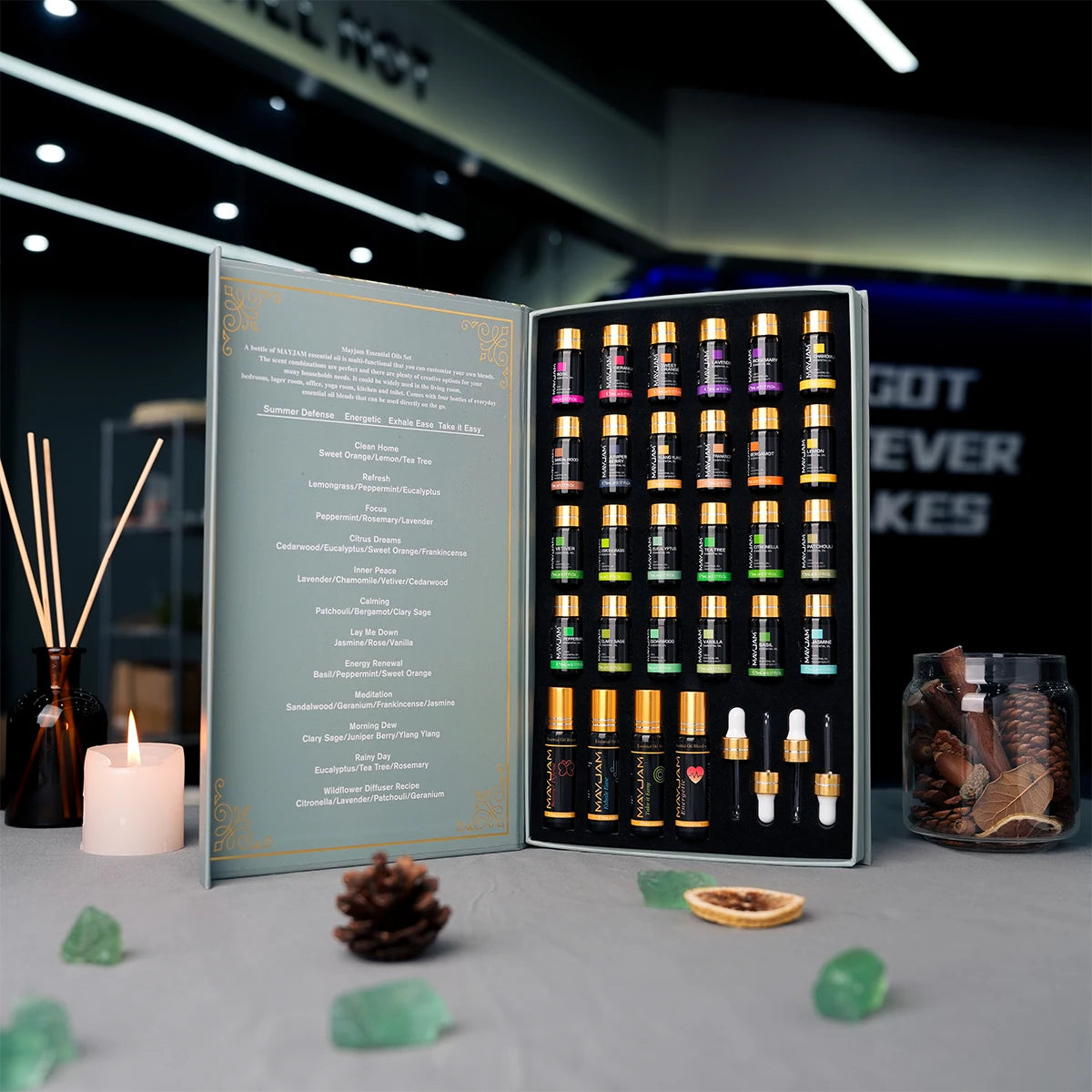 Premium Essential Oils Gift Box 28 Bottles | Aromatherapy Collection | Mayjam