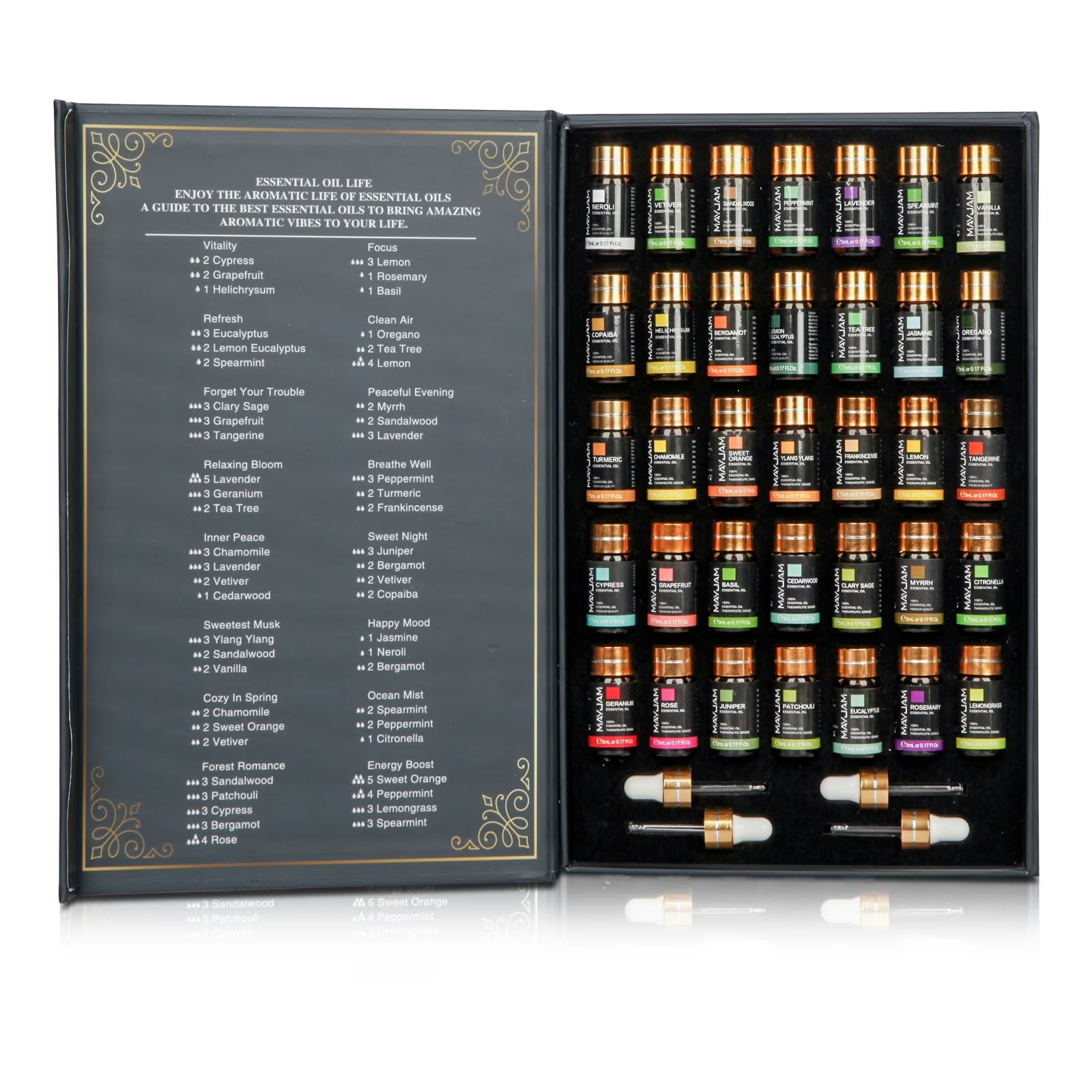Natural & Aroma Essential Oil Gift Box 35 Bottles | Discovery Collection | Mayjam - Image 2